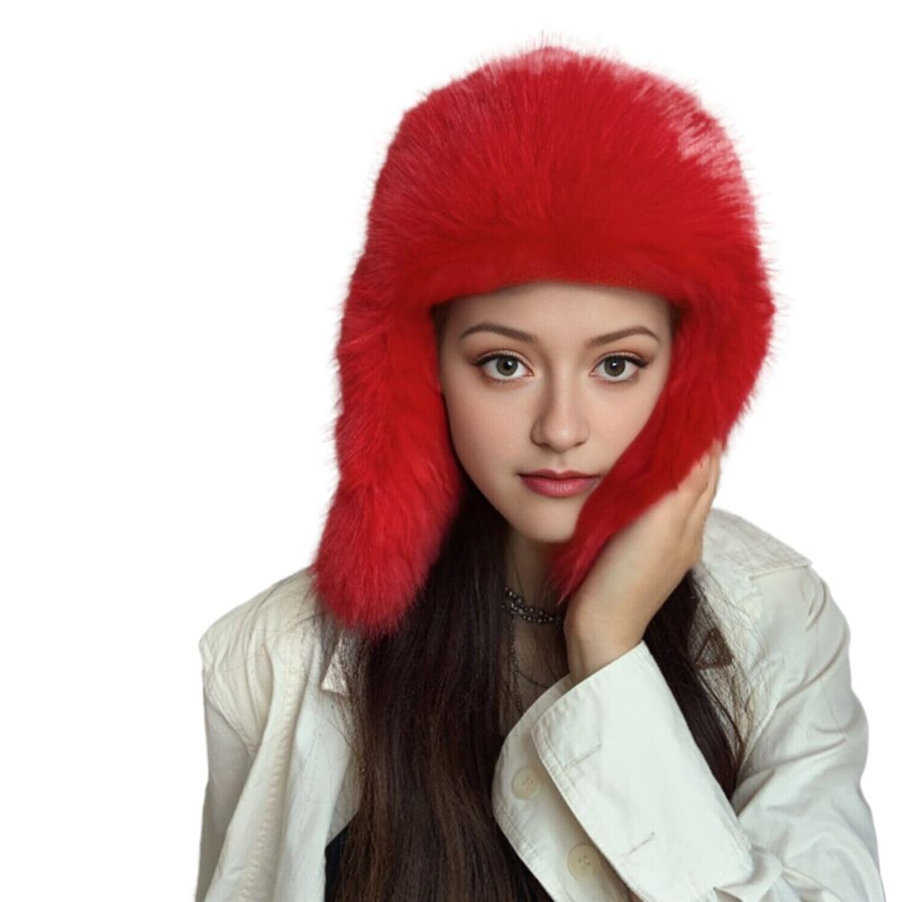 8167 Faux Fur Hat Winter Hats Ushanka Trapper Hat with Earflaps Russian Hat
